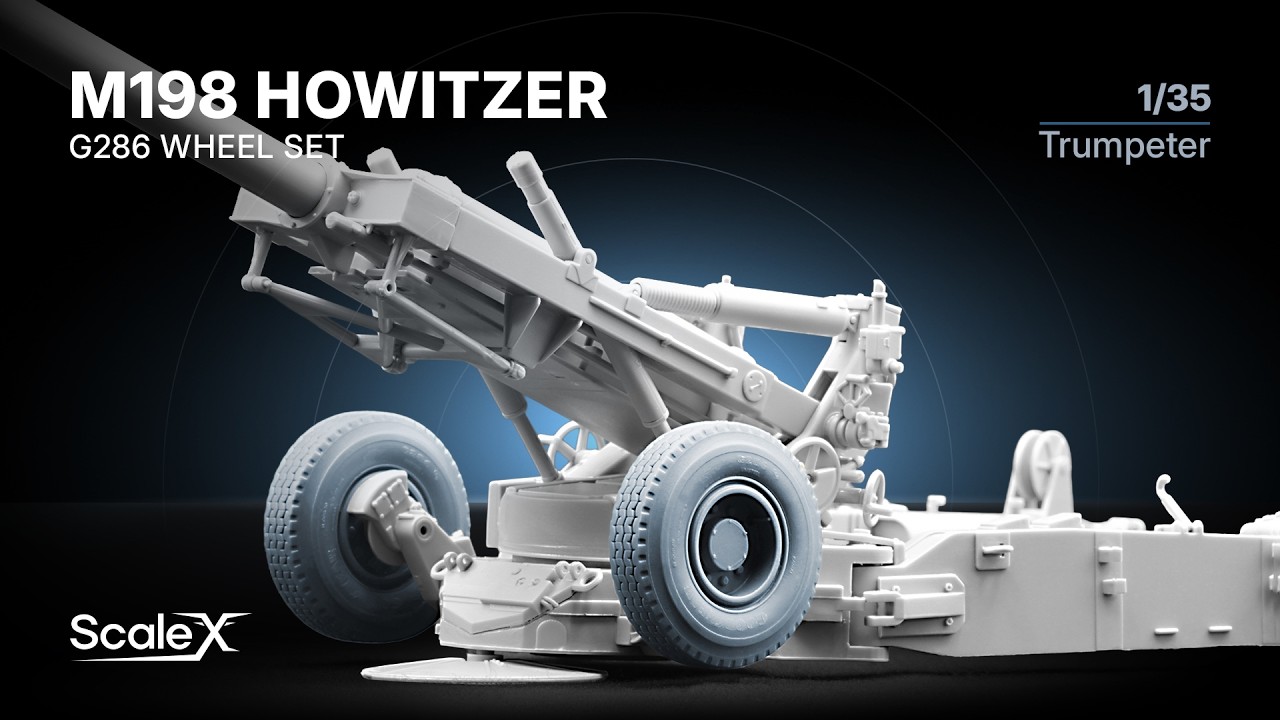 ScaleX M198 Howitzer Wheel Set Preview. WM-35038C Ordinary and Weighted, Trumpeter, 1:35