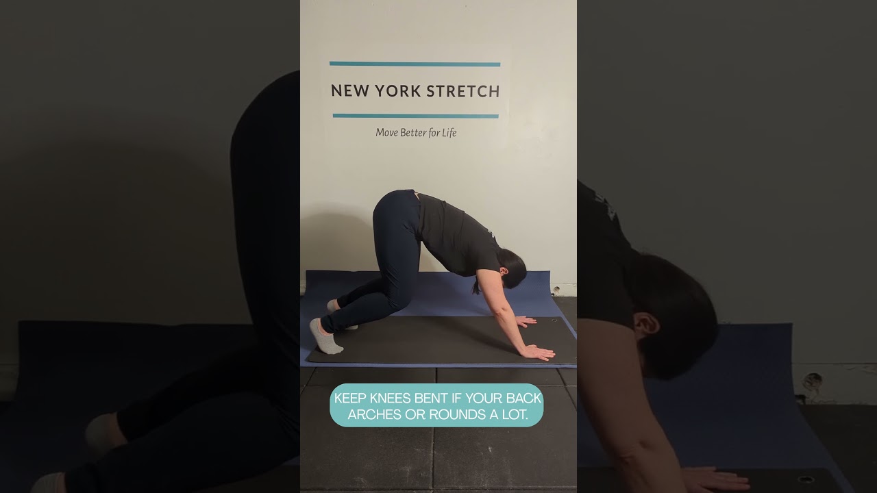 This is a more challenging position to maintain ribcage/pelvis alignment.
