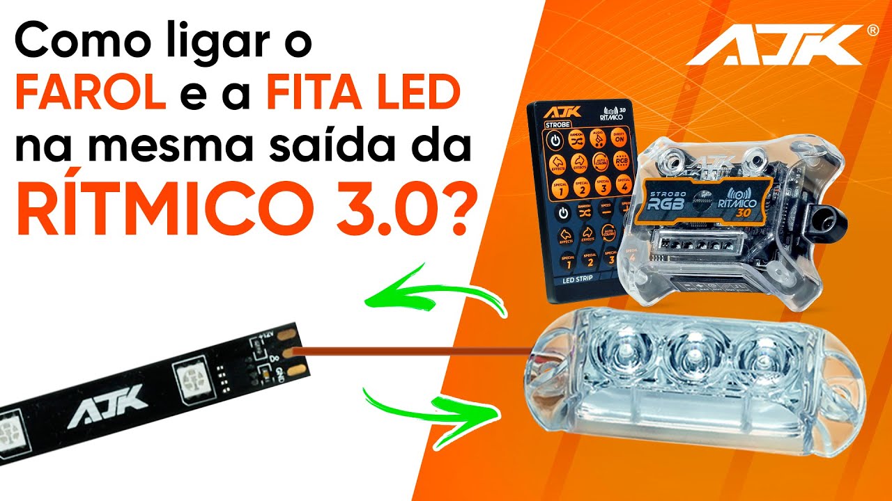 Como ligar FITA LED com FAROL na mesma saída da RÍTMICO 3.0?
