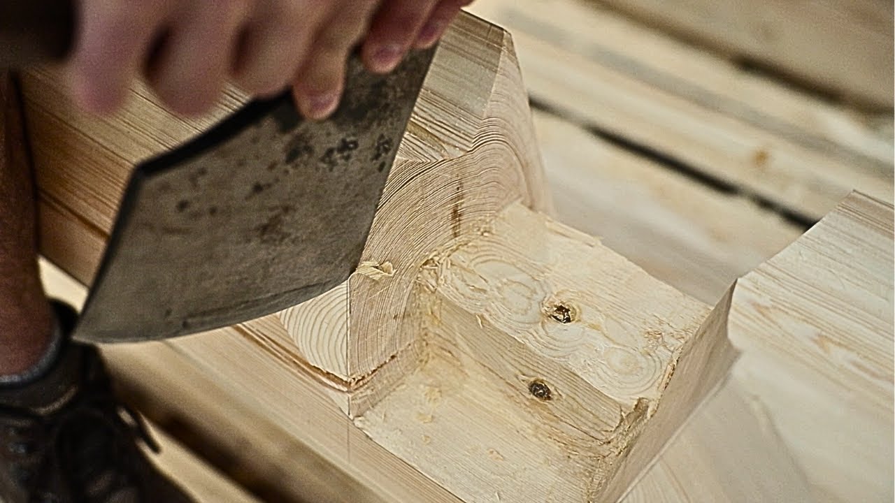 Log cabin build: Step-by-step notches and scribing