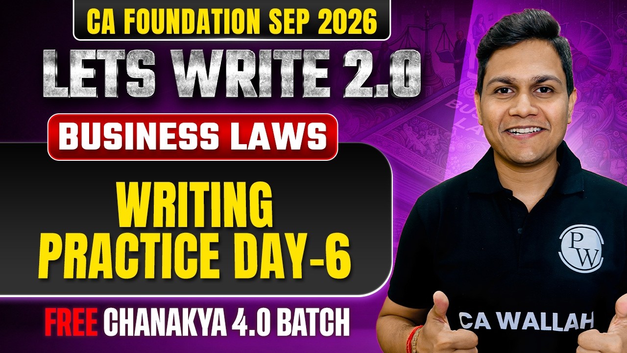 CA Foundation Business Laws: Writing Practice Day-6 | CA Foundation Law | Sep 26 | CA Nikesh Agrawal