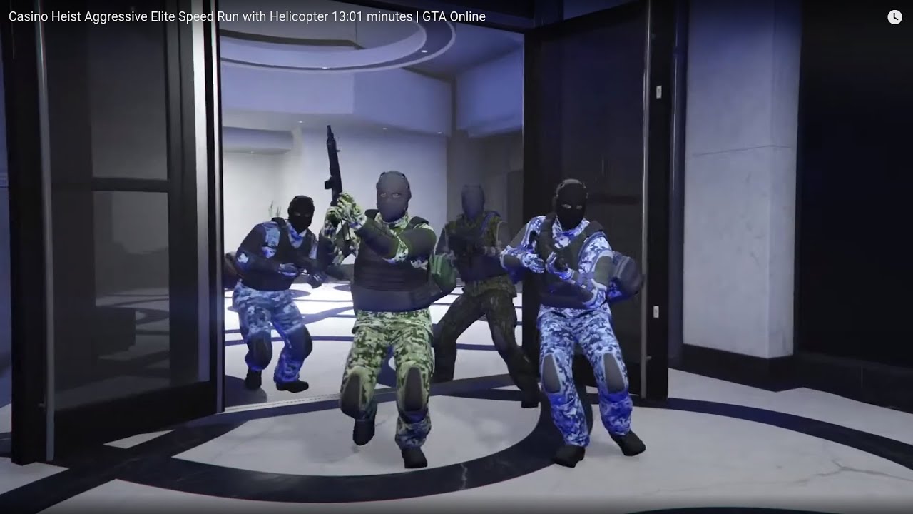 Casino Heist Aggressive Elite Speed Run with Helicopter 13:01 minutes | GTA Online
