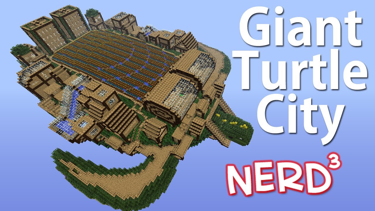 Colossal Flying Turtle City with Stadium Interior - Minecraft Build