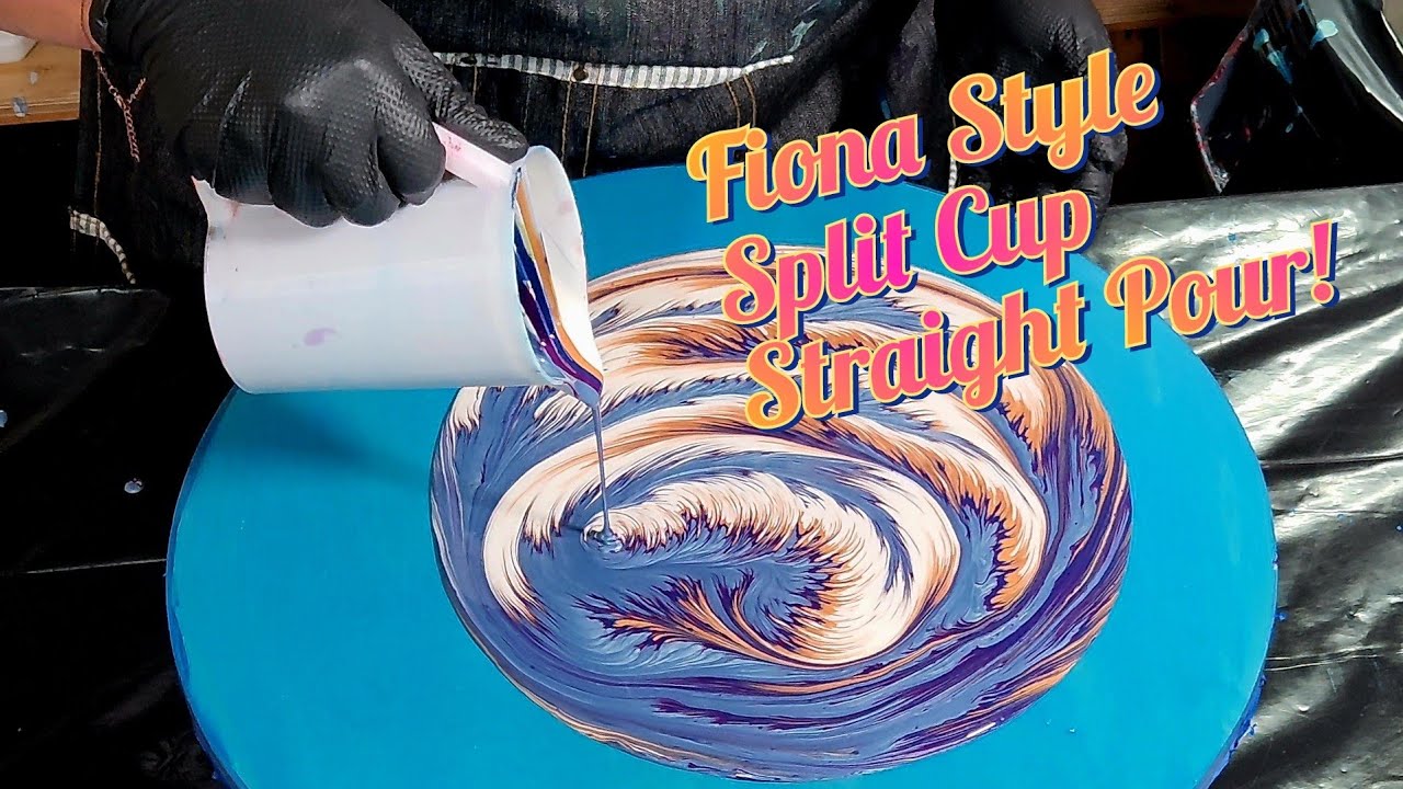 Hammerhead In The Clouds 🦈 Gorgeous Fiona Style Split Cup Acrylic Wandering Straight Pour! WOW!