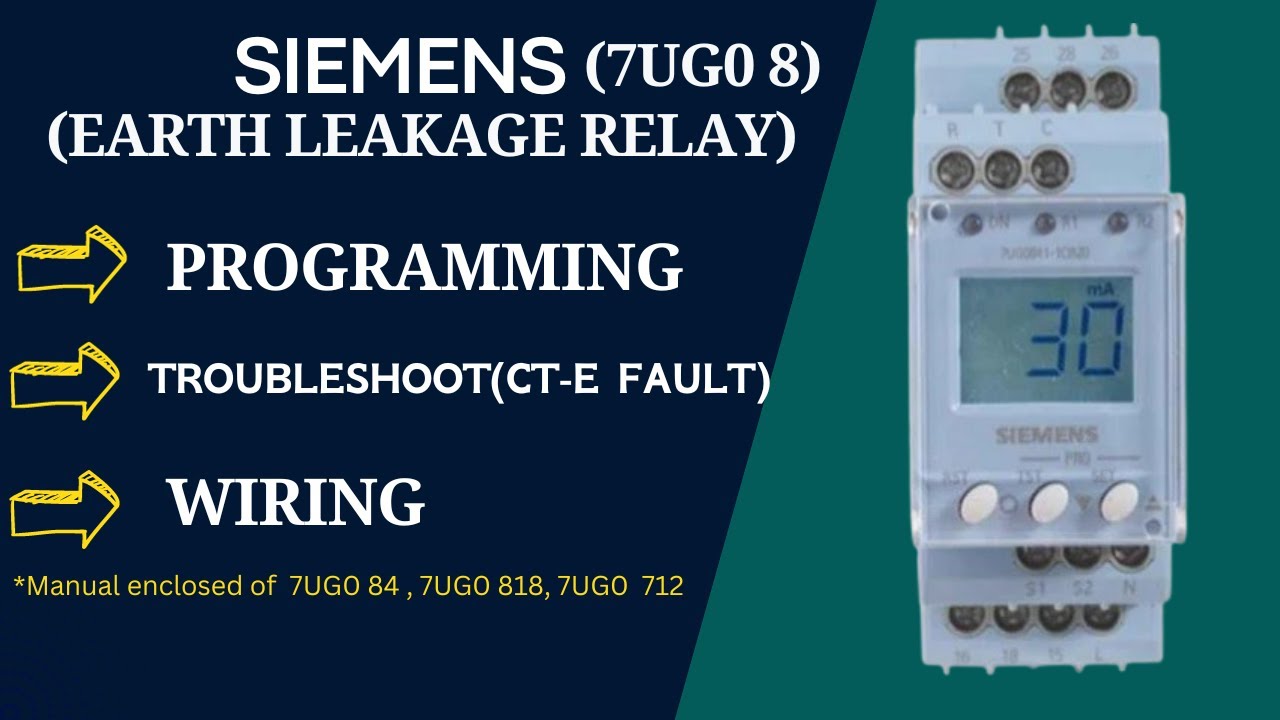 siemens elr(earth leakage relay / 7ug) parameter setting | wiring and troubleshooting.