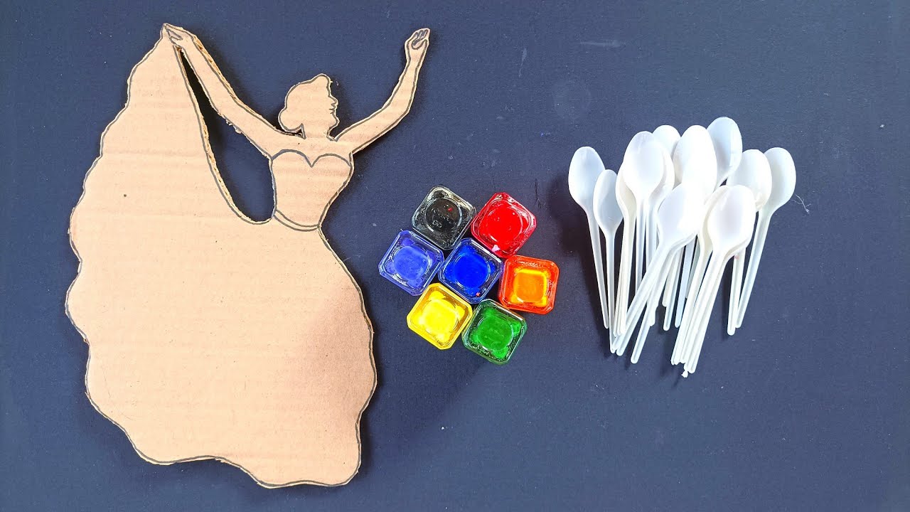 Best Out Of Waste Cardboard And Plastic Spoons Craft Ideas//Best Wall Hanging Craft Making Video