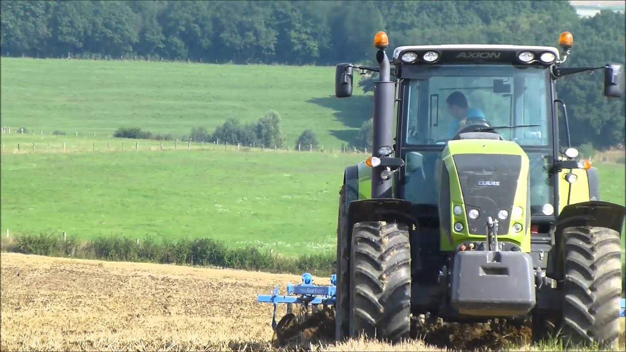 Claas Axion 820 et Lemken Karat 9 au déchaumage !