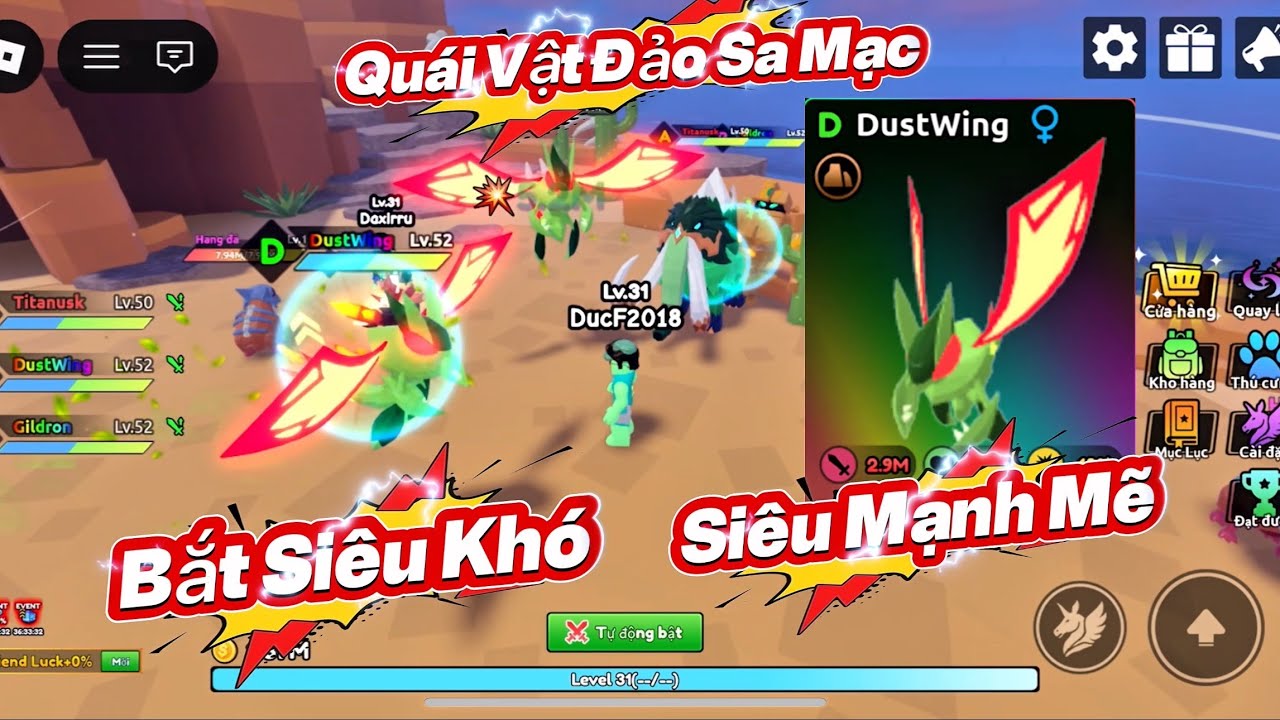 Cách Bắt DustWing (Bụi Cánh) Trong Catch a Monster ( Bắt Một Con Quái Vật) 🪽