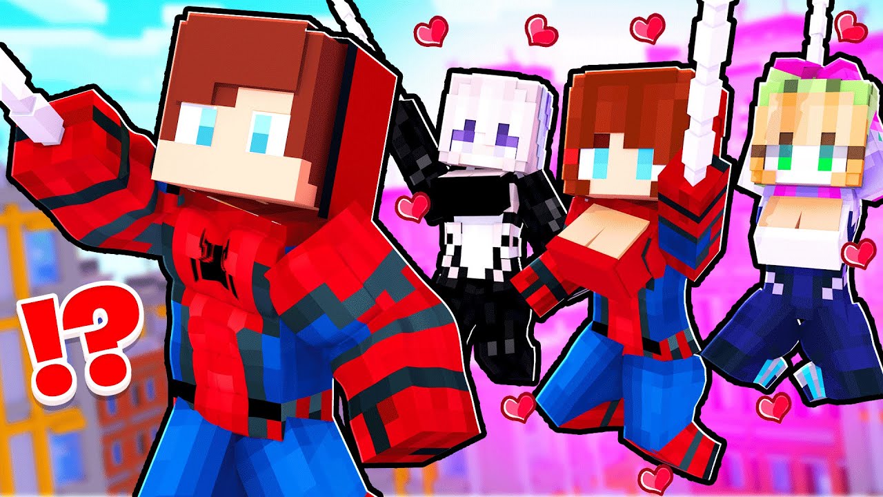 MAIZEN: JJ Spider-Man LOVE CURSE 3 SPIDER GIRL in VILLAGE!? - Minecraft Animation JJ and MIKEY