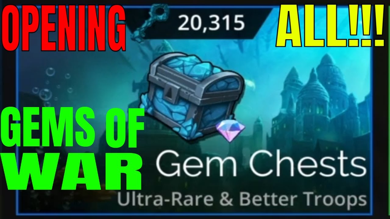 Gems of War OPENING 20,000 Gem Key chests to celebrate Level 1400!!!