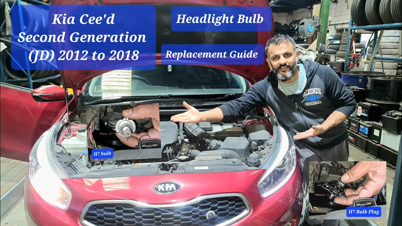 как заменить левую лампу ближнего света на Kia Cee'd #фара