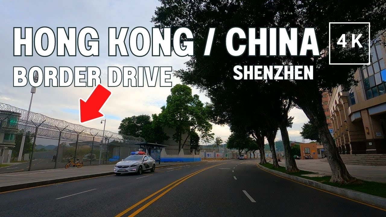 4K Hong Kong / China - Border Drive - Shenzhen Liantang / Heung Yuen Wai Port
