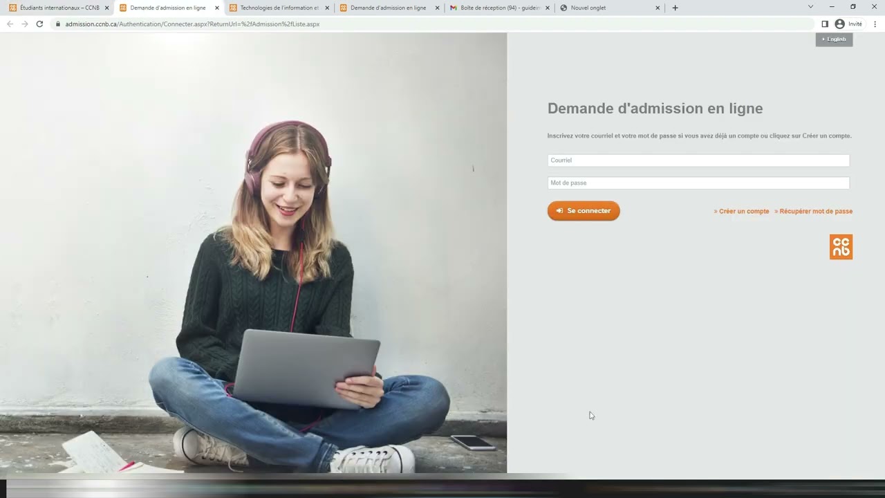 COMMENT FAIRE UNE DEMANDE D'ADMISION AU CCNB?