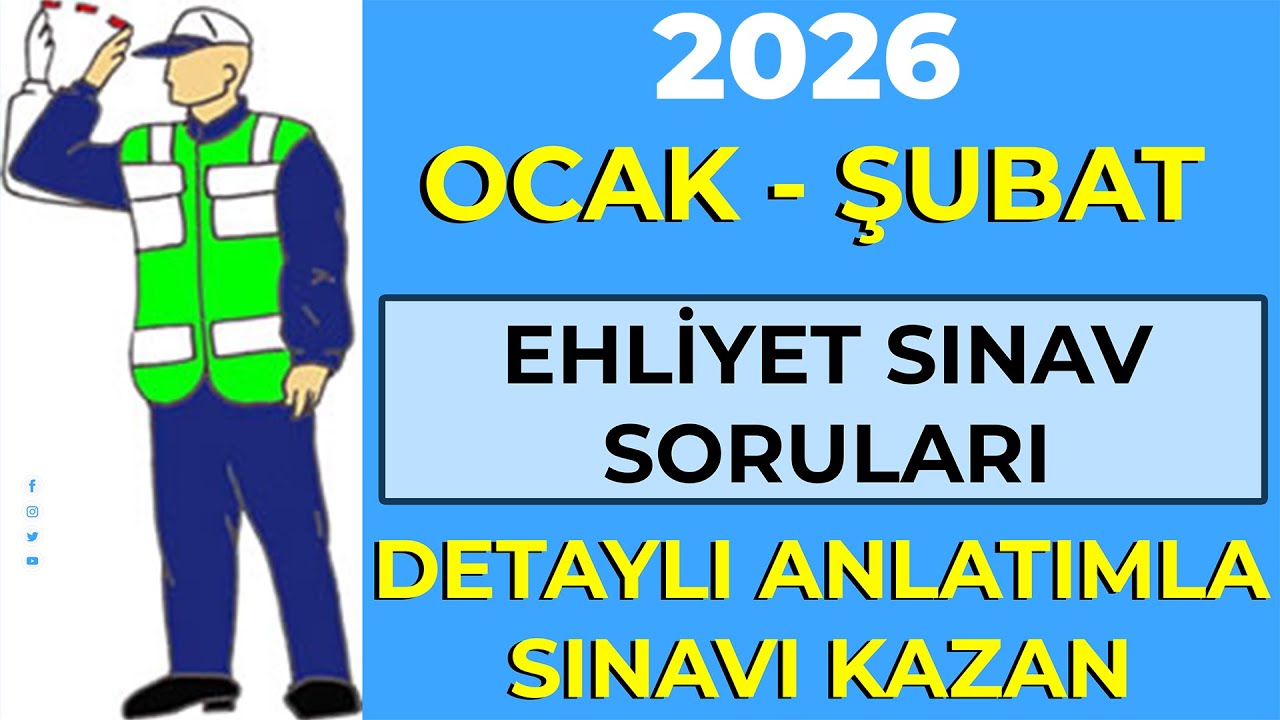 Ehliyet Sınav Soruları 2026 | Ocak Şubat Çıkmış MEB Ehliyet Sorularını Çözün