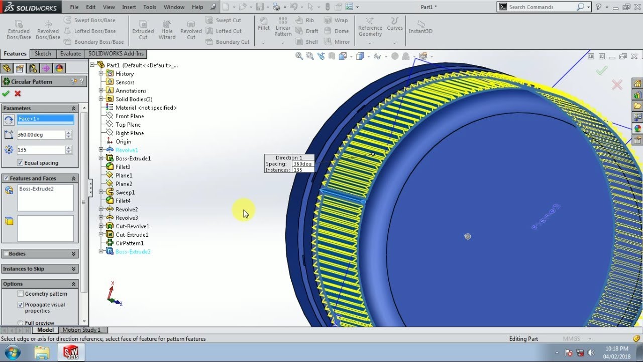 Bottle cap in solidworks