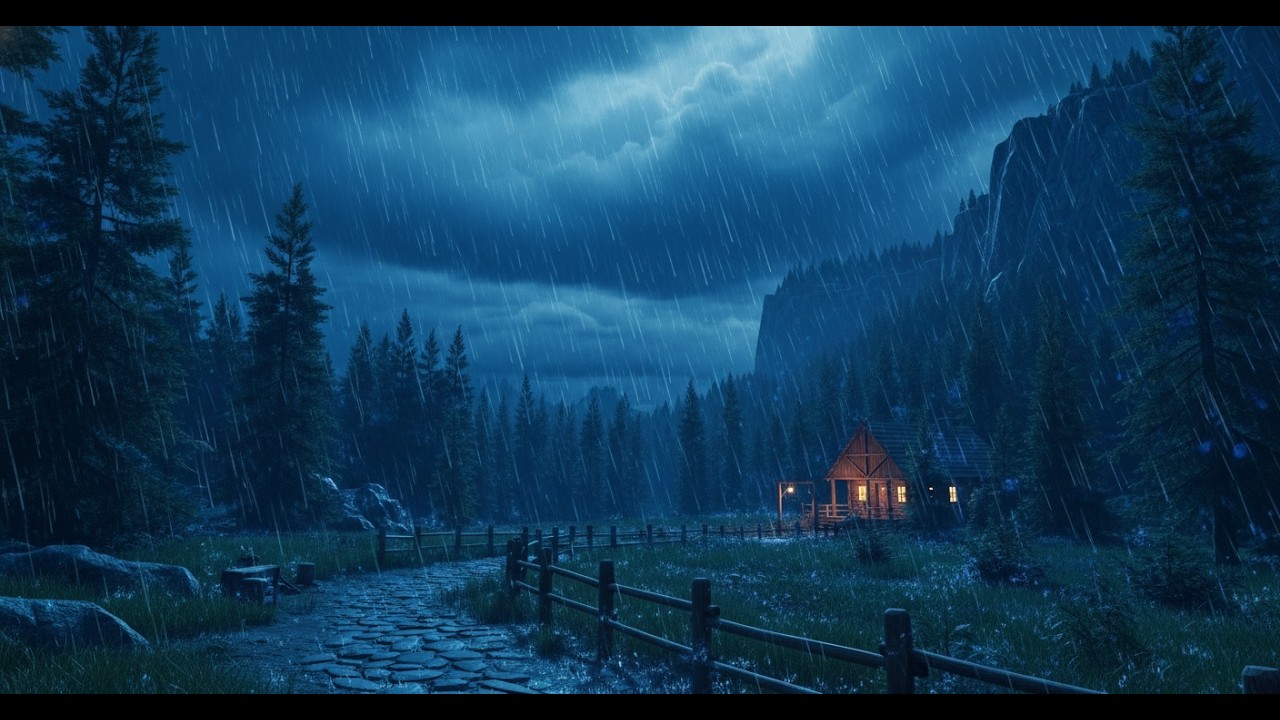 Rain Sound for Sleep 💤 Fall Asleep Fast with Gentle Cabin Rain Ambience