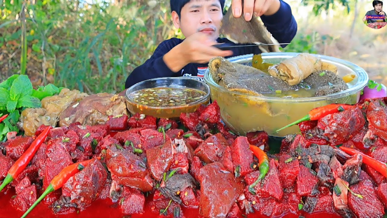 ซกเล็กเนื้อวัวแจ่วเพี้ยแกล้มพริกสดแซ่บคักอีหลีครับพี่น้อง ASMR MUKBANG EATING SHOW#โก้อีสานพาแดก 