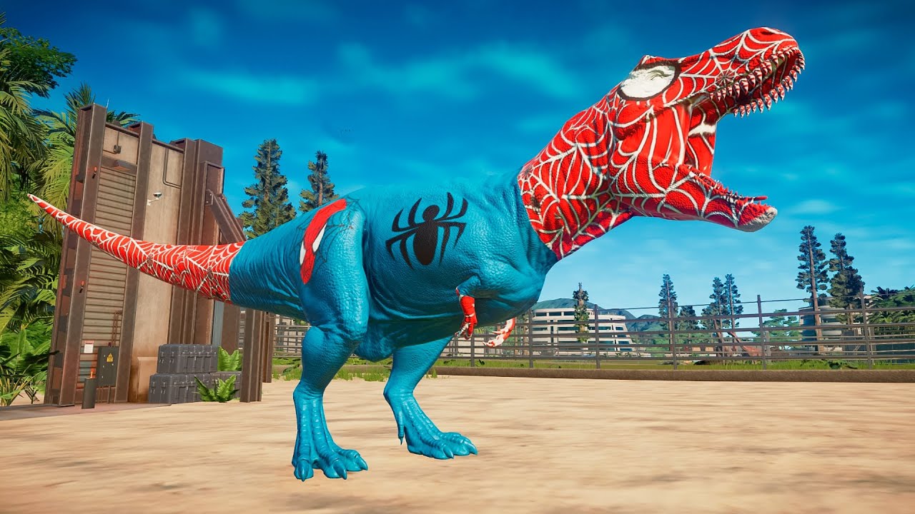 NOVO! Dinossauro do Homem Aranha vs Espinossauro do Capitão América | Jurassic World Evolution 🌎