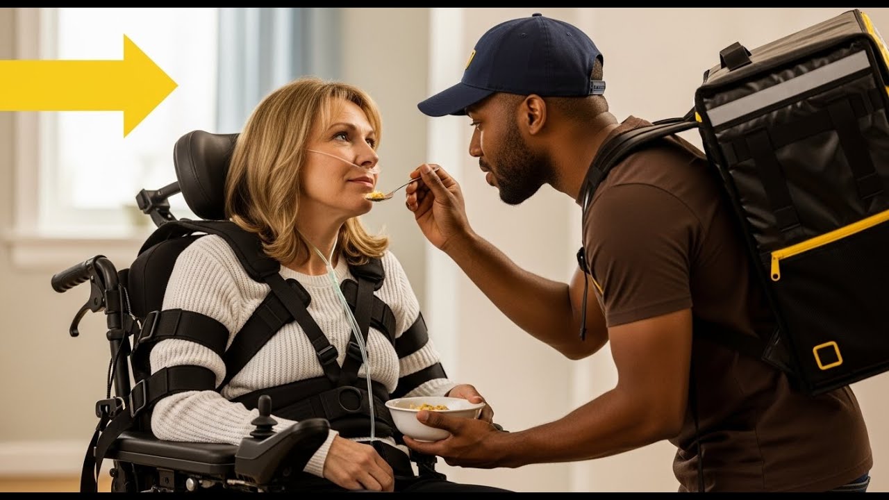 Добрый чернокожий курьер каждый день кормит женщину-инвалида, не зная, что она миллионерша.