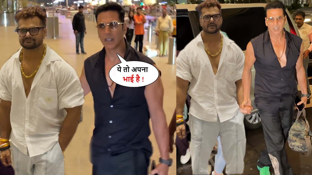 Khesari Lal और Akshay Kumar Back To Back पहुंचे Mumbai Airport ! Akshay, Khesari में हुआ सामना !