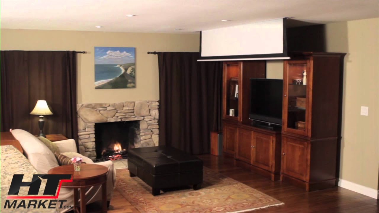 Projector Screen by Elite In Ceiling Electric - Home Theater Projector screen