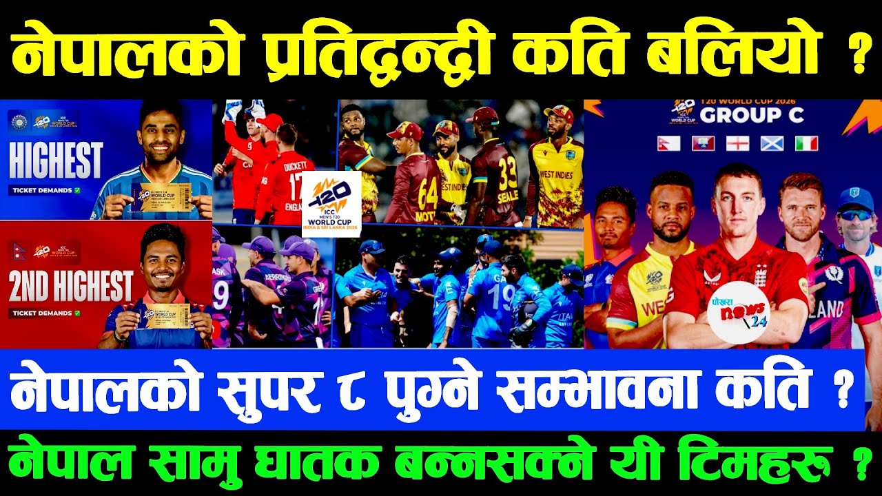 विश्वकप २०२६: नेपालको प्रतिद्वन्द्वी कति बलियो ? सुपर ८ पुग्ने सम्भावना कति? घातक बन्नसक्ने टिमहरु ?