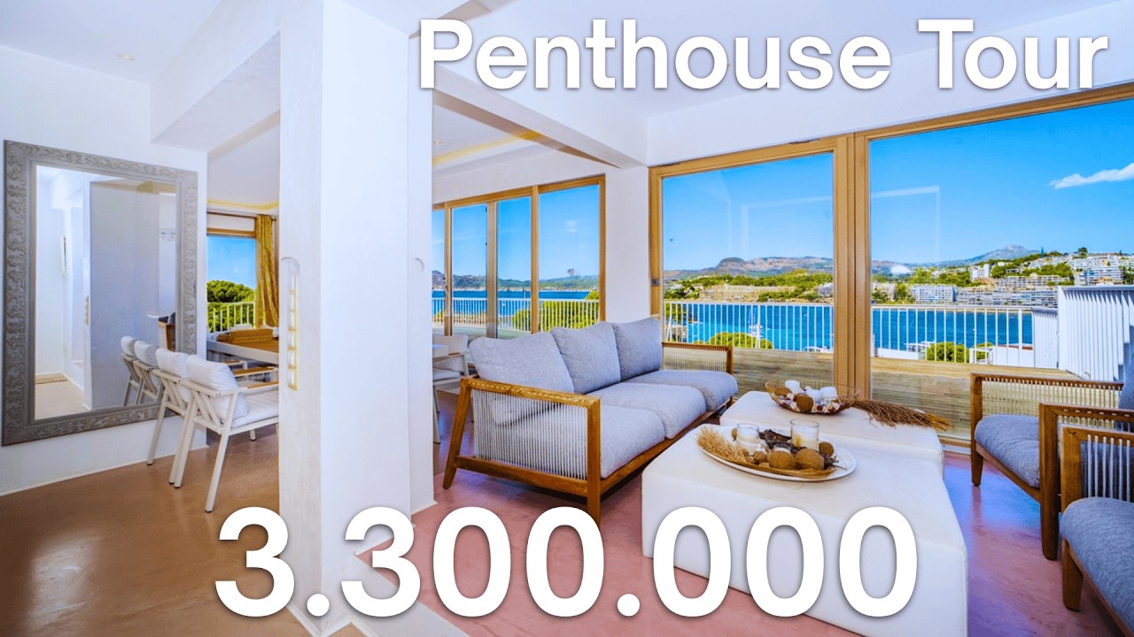 Luxus-Penthouse mit 300 m² Terrasse & Meerblick in Santa Ponsa | Sauna, Kamin & 4 SZ