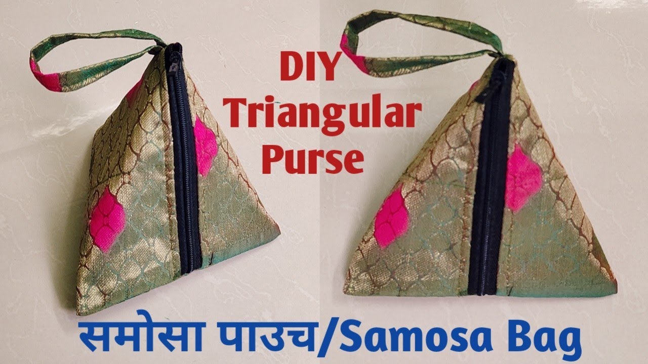 How to make triangular purse at home।।समोसा पाउच/Samosa Pouch/triangle bag/pyramid bag।।