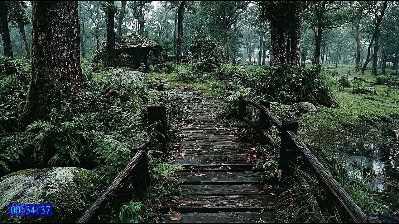 Healing Rainfall and Piano Music for Sleeping and Quiet Healing