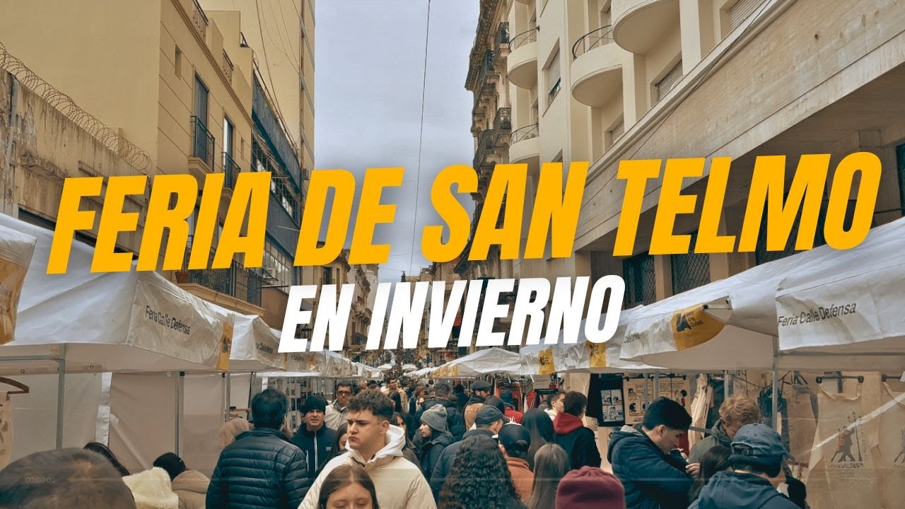 (4K) Buenos Aires gris, San Telmo Brillante: domingo invernal en la Feria de San Telmo. #argentina