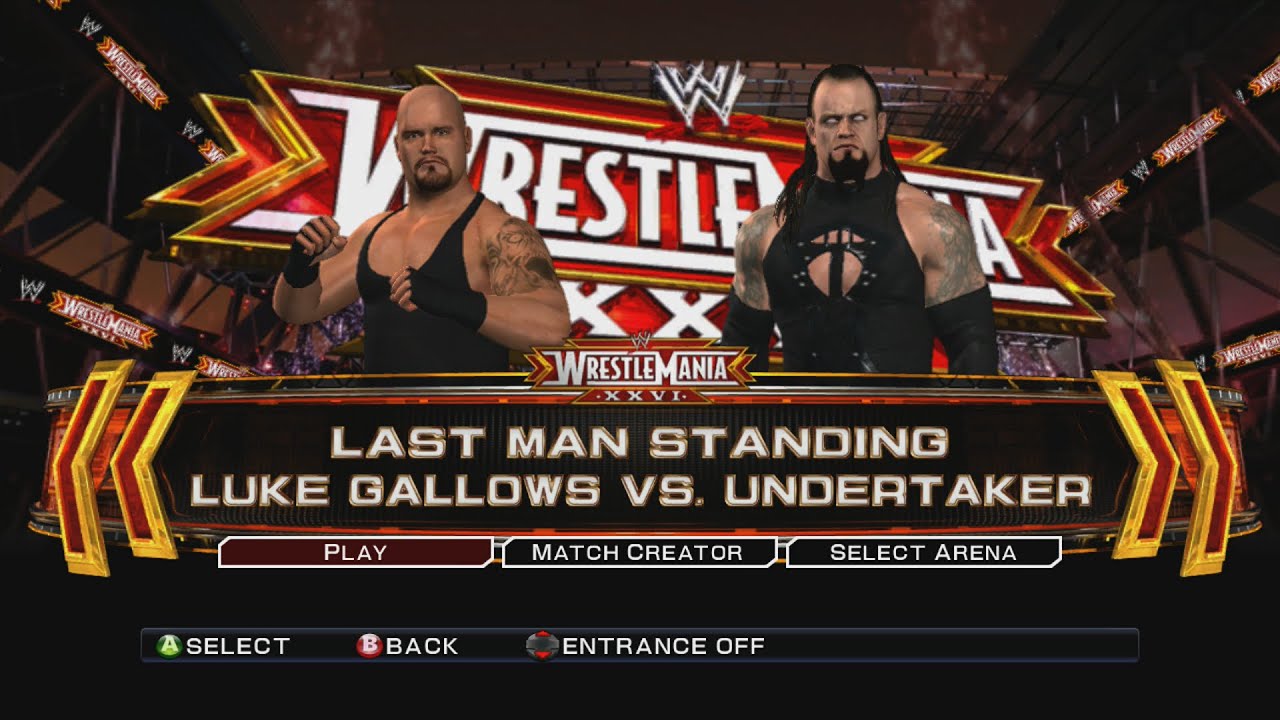 WWE SmackDown vs. Raw 2011 | Luke Gallows vs. Undertaker | Last Man Standing