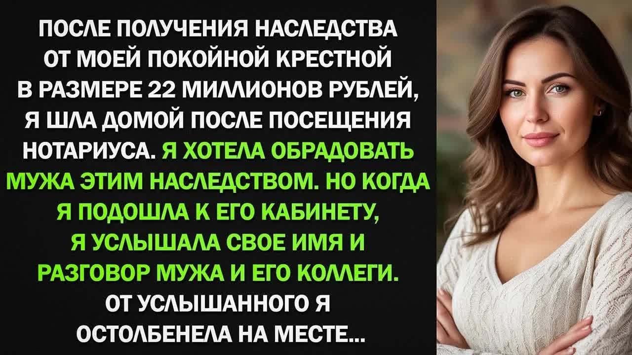 Я получила от крестной крупное наследство. Но когда я услышала разговор мужа с его коллегой я...