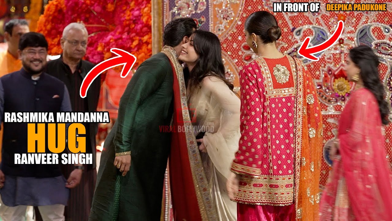 When Rashmika Mandanna HUG Ranveer Singh in Front Of Wife Deepika Padukone at Ambani’s Ganpati