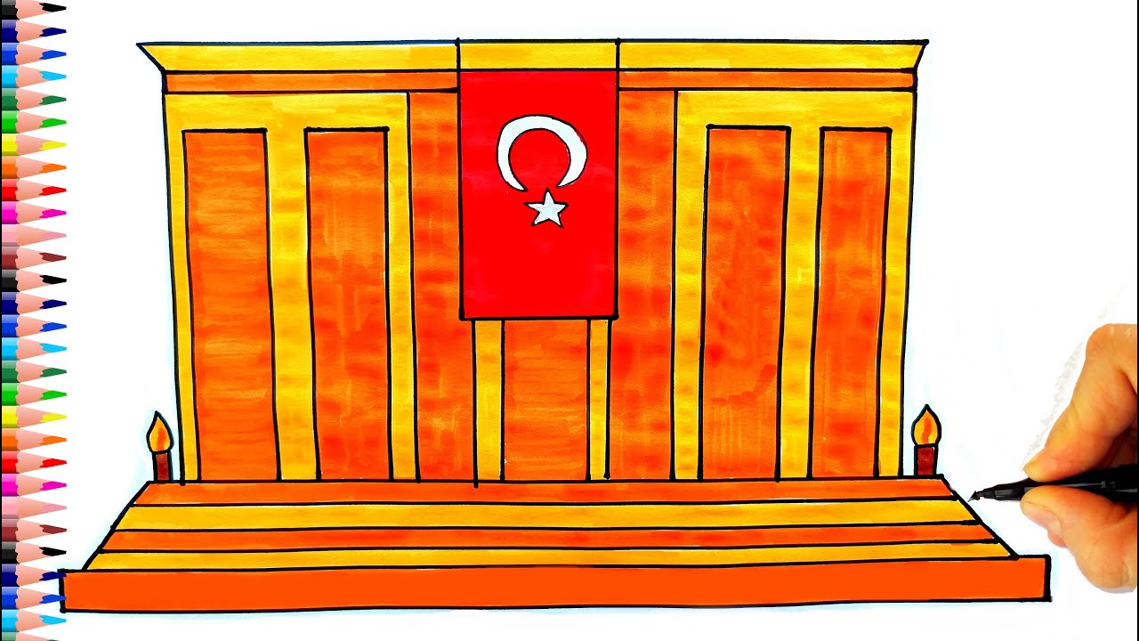 Anıtkabir Çizimi - 10 Kasım Çizimleri - Anıtkabir Nasıl Çizilir? - Kolay Anıtkabir Çizimi
