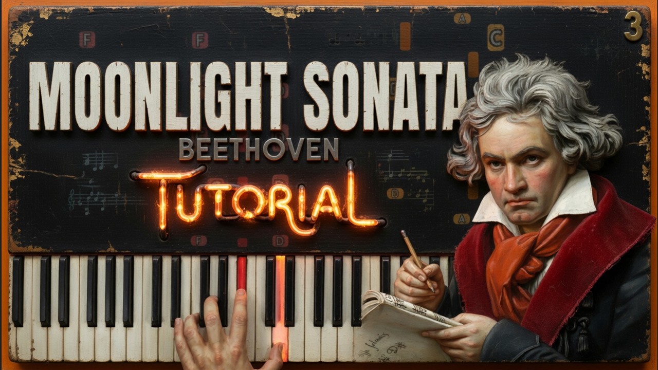 MOONLIGHT SONATA 1st Movement | Beginner Piano Tutorial (Slow, Detailed)