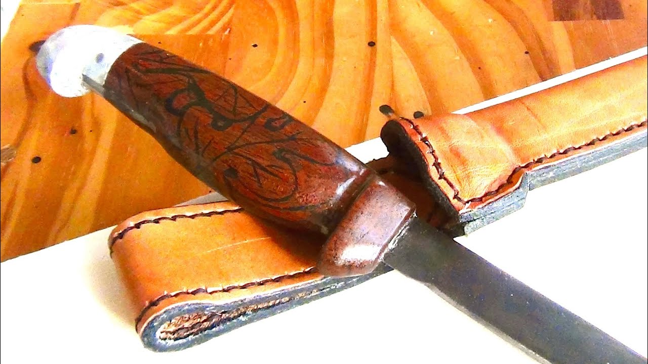 Project 13: Making an Epoxy Inlay Walnut Knife Handle and a Leather Sheath for An Ye Olde Knife