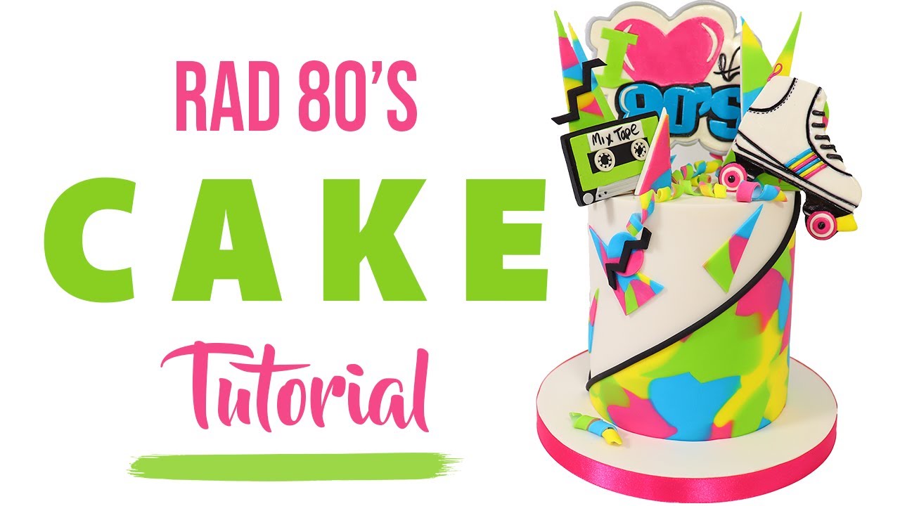 RAD 80'S CAKE - ALL HANDMADE TOPPERS!