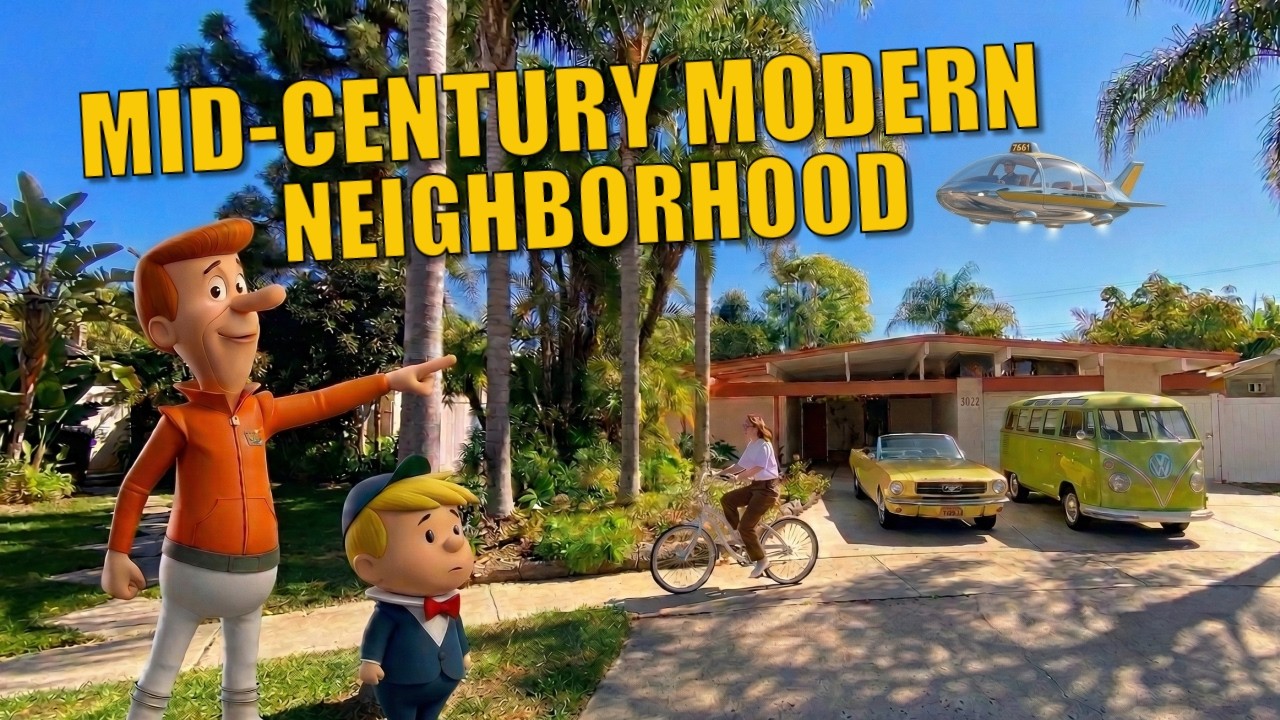 Walking 1960's EICHLER Neighborhood, ORANGE, CALIF