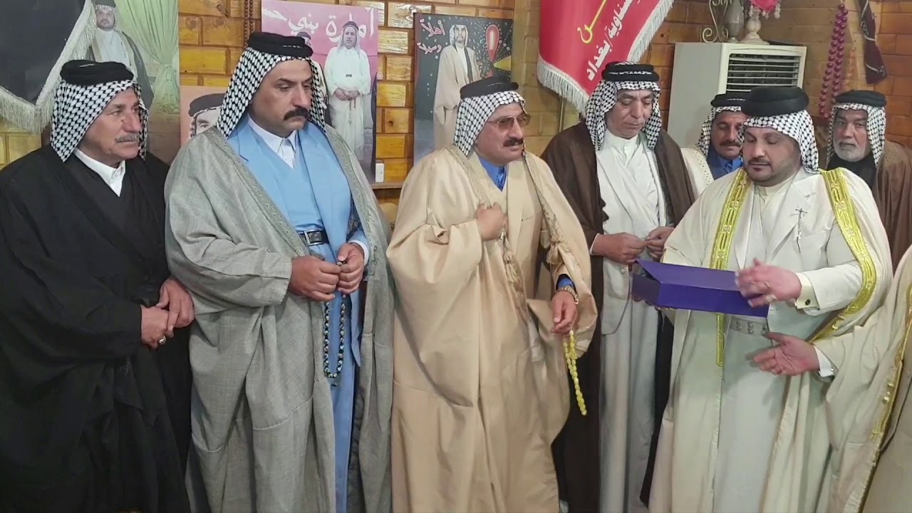 امارة بني حسن الامير حسين ال عبيد العباسي ابو قسور امير بني حسن في مضيف الشيخ مؤيد الحسناوي _ بغداد