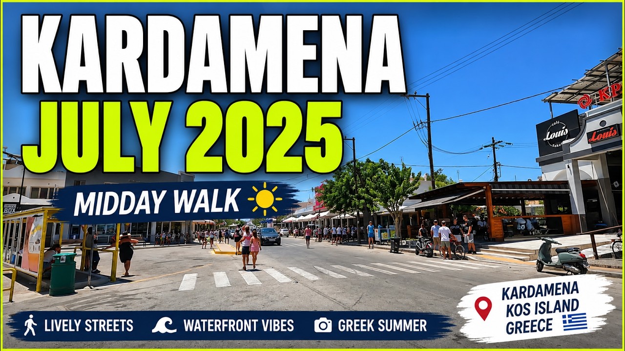 Is Kardamena Too Hot in July? | Real Midday Walk (4K)