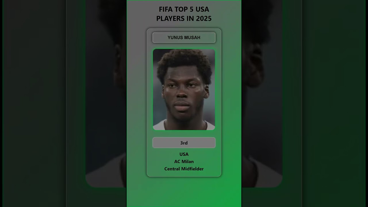 FIFA Top 5 USA Players in 2025