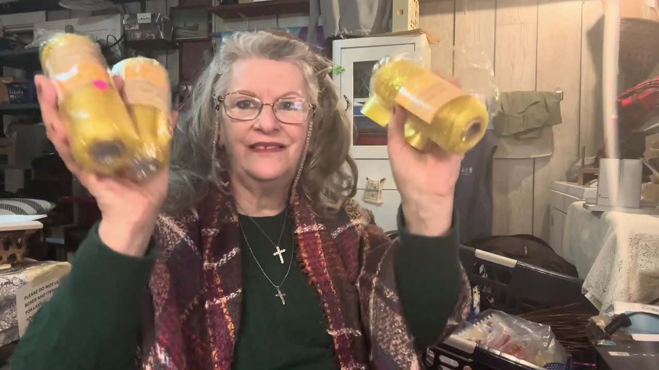 Laughter is Good for the Soul While Thrifting & Gathering Yellow Ribbon for Lamp Posts, RE: Nancy!