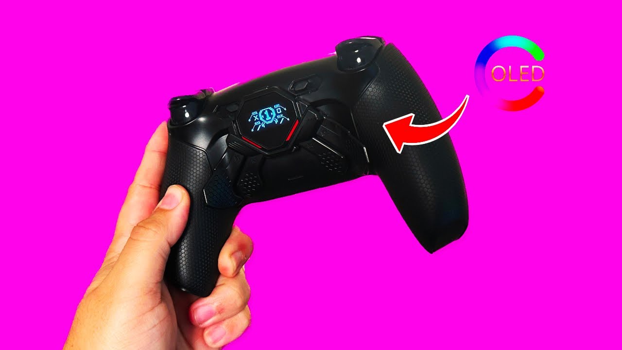 Этот кастомный контроллер для PS5 оснащен OLED-экраном… (комплект дополнительных кнопок SPARK)