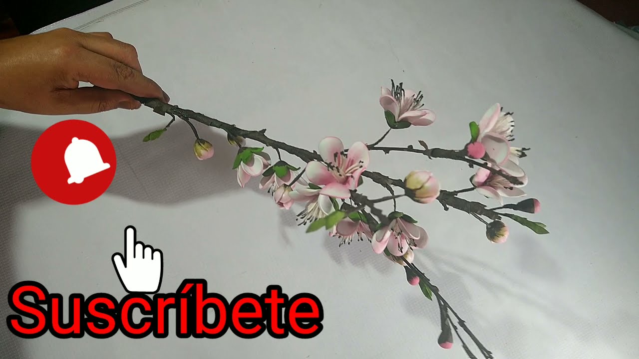 como hacer flores de cerezo / manualidades de fomi | DIY |  crafs | arte | art