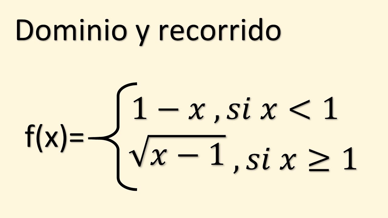 DOMINIO Y RECORRIDO DE FUNCIONES. Paso a Paso. Matemáticas Básicas