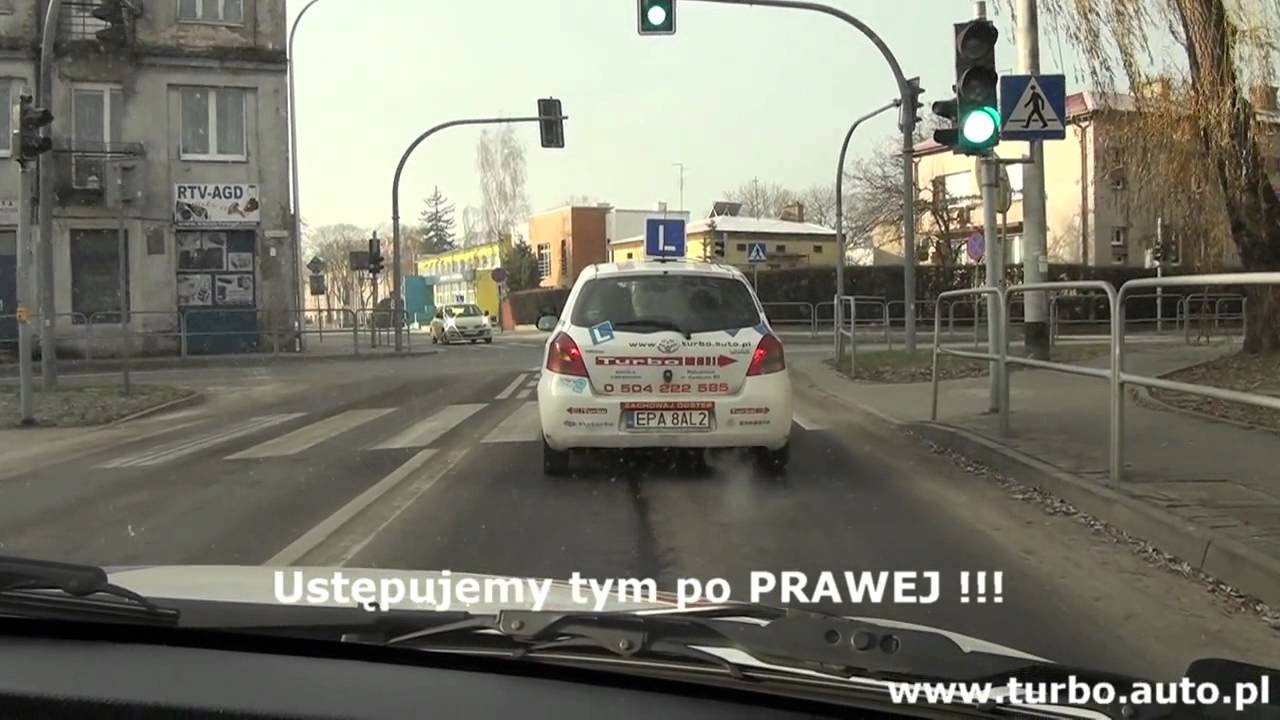 03 SIERADZ Skrzyżowanie równorzędne   Egzamin praktyczny WORD Sieradz , Łódź z SK TURBO
