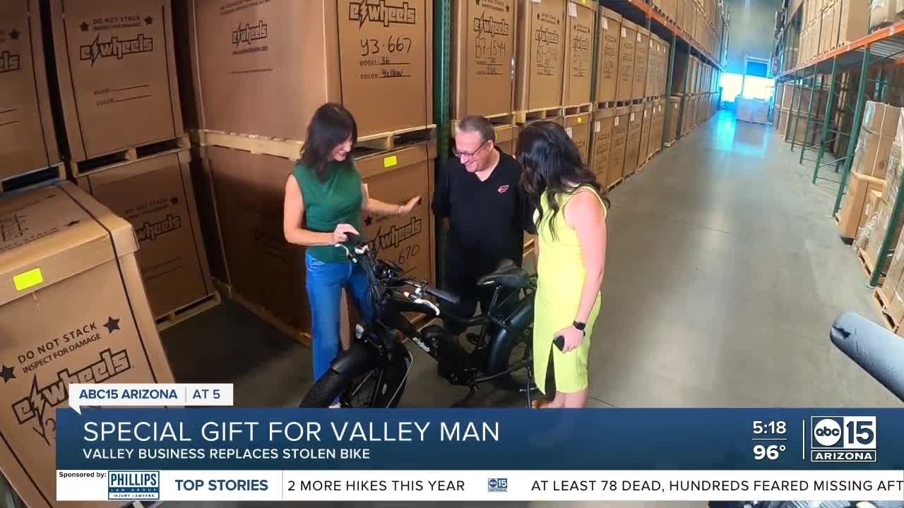 Local business replaces Valley man's stolen E Bike