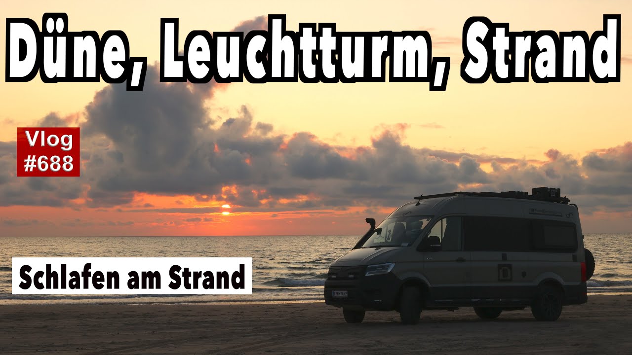#688 20 km Autostrand  - Schlafen am Strand in Dänemark | Wanderdüne & Rubjerg Knude Fyr Leuchttum