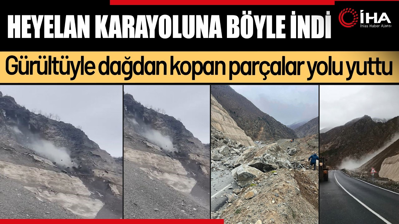 Artvin-Şavşat Karayoluna Heyelan Böyle Geldi!
