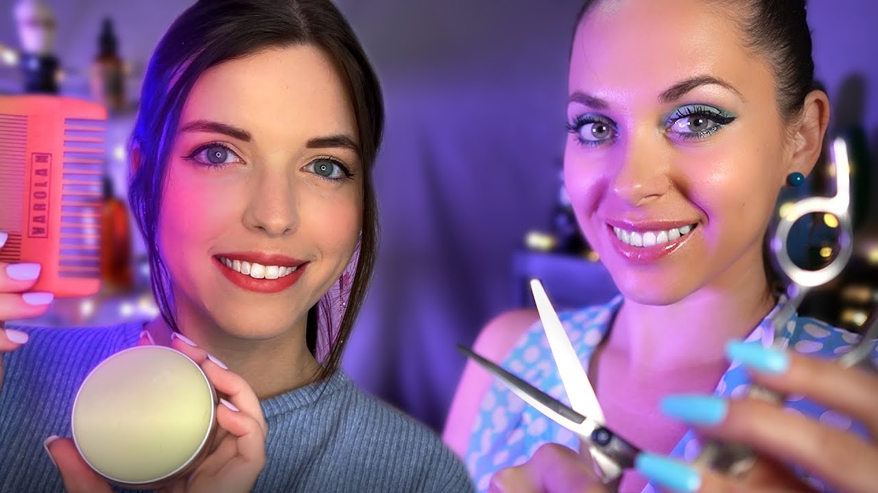 ASMR Ultimate Men's Haircut &  Beard care Scalp & Body Massage | Barber shop Roleplay - Collab 🌟
